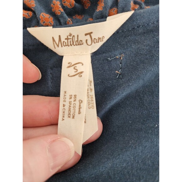 Matilda Jane Reunion Wrap Ruffle Long Sleeve Dress Blue S classic country - Picture 9 of 14